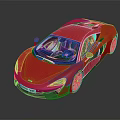 Red Sports Car With Sleek Aerodynamic Design Black Roof And Alloy Wheels