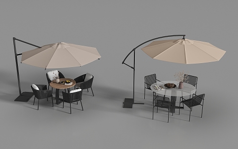 Outdoor umbrellas Outdoor tables and chairs 3d model