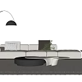 Modern sofa coffee table combination 3d model