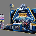Parent Child Festival Exhibition Booth With Ultraman Characters And Space Themed Decorations