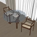 Modern Dining Table and Chair 3d model