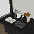 Modern ornaments combination fruit books camera ornaments radio 3d model