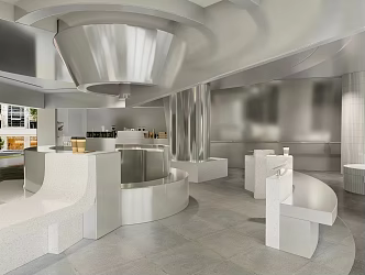Modern Minimalist Milk Tea Shop 3d model