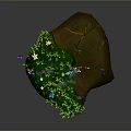 Fairy Standing On Floating Island With Colorful Flowers Green Grass Butterflies And Dead Tree