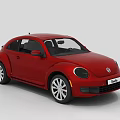 Red Volkswagen Beetle Car Exterior With Two Door Design And Alloy Wheels