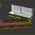 Wooden Casket With Open And Closed Design White Interior Lining Metal Hardware
