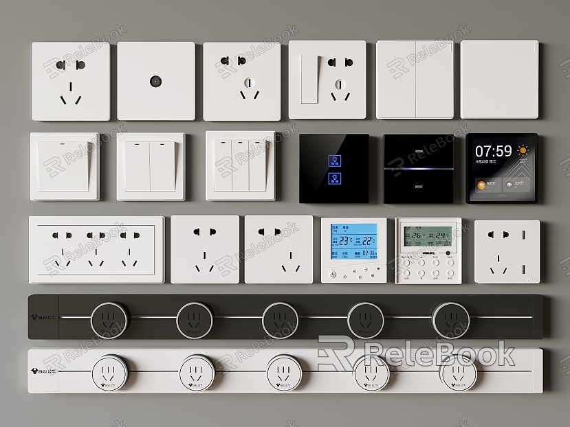 Modern Switch Socket Removable Rail Socket Switch Socket Panel model