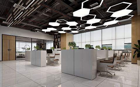 Modern public office area Open office area 3d model