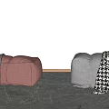 Modern Bed End Stool Bed End Stool Combination 3d model