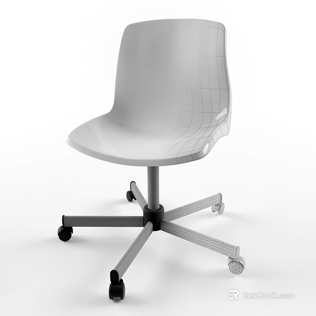 Modern Ergonomic Office Chair With Mesh Backrest And Five Star Base 3d model 