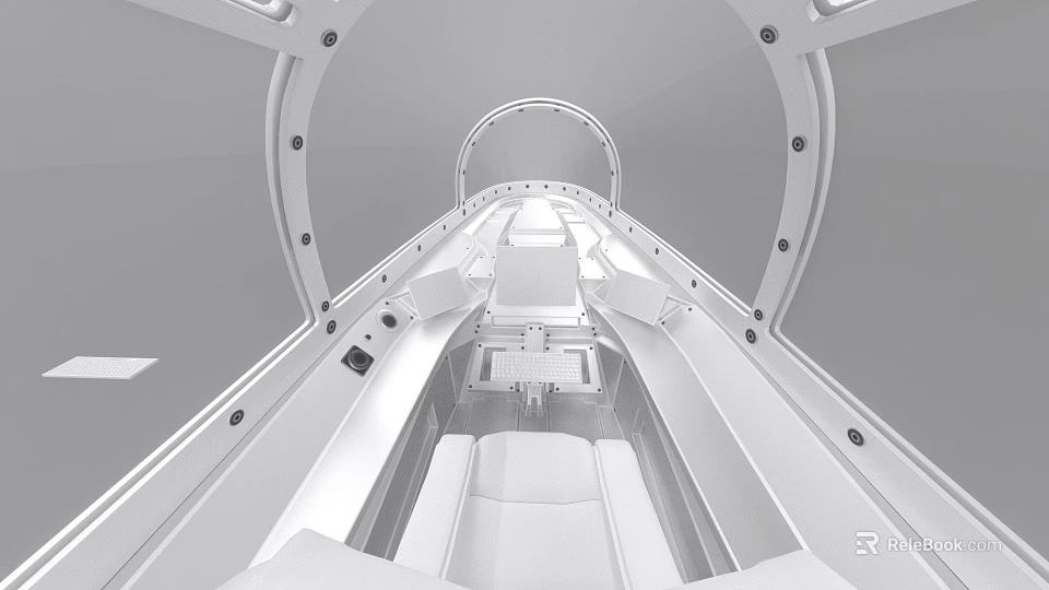 Modern Fighter Jet Cockpit Interior With Control Panels Seats And Dashboard 3d model 