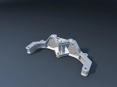 Bridge Engineering Metal Structural Component 3D Model With Silver Mechanical Design Features 3d model