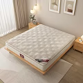 Comfortable Mattress on Wooden Bed Frame with Bedside Tables Table Lamp and Framed