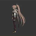 Anime Character With Pink Long Hair And Small Cube Creature Companion In Detailed Outfit
