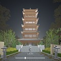 New Chinese Style Ancient Building of Tamu Pagoda 3d model