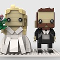 LEGO Toy Blocks Wedding Newlywed Wedding Bride Groom 3d model