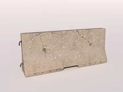 Road Infrastructure Concrete Curb With Cracked Surface And Aggregate Texture 3d model