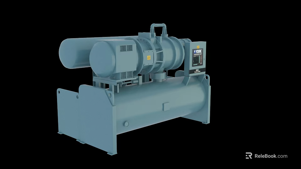 Grey Heavy Duty Industrial Equipment With Electric Motor Control Panel And Sturdy Base 3d model 