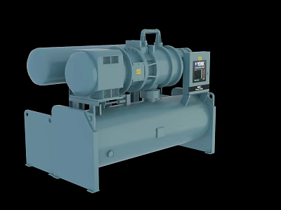 Grey Heavy Duty Industrial Equipment With Electric Motor Control Panel And Sturdy Base 3d model