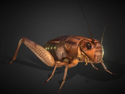 Realistic 3D Render Of Brown Reptile With Long Legs And Shiny Skin Texture 3d model