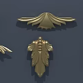 Intricate Golden Carved Decorations With Leaf Scroll And Floral Patterns 3d model