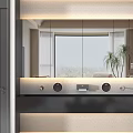 Clean Modern Public Restroom Interior With Stalls Sink Mirror And Toilet
