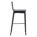 Modern Black Bar Stools Set Of Two With Sleek Metal Frame Design