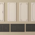 Various Decorative Wainscoting Panel Designs with Carved Frames and Color Options 3d model