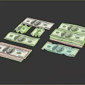 Realistic 100 Dollar Bill Decorative Ornament Set For Tabletop Home Decor Arrangement 3d model