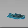 Old Sunken Ship As Water Transport In Blue Underwater Coral Reef Environment