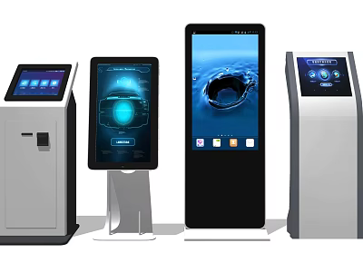 Public Facilities Self Service Kiosks With Touchscreen Displays And Interactive Interfaces 3d model