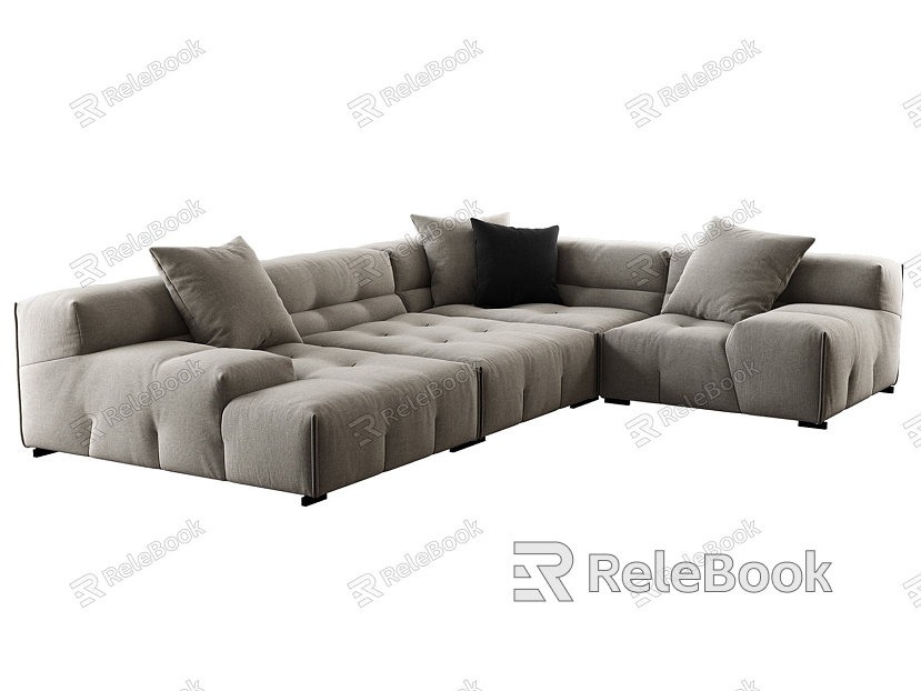 Modern corner sofa multiplayer sofa model