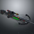 Modern Tactical Weapon Compound Bow Featuring Sight Scope Green LED Lights And Arrow 3d model