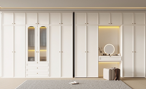 Cream wardrobe French wardrobe 3d model