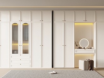 Cream wardrobe French wardrobe 3d model