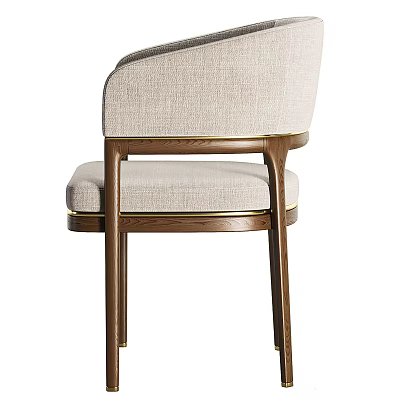 Modern Leisure Chair With Curved Armrest Wooden Frame And Upholstered Seat Design 3d model