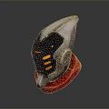 Futuristic Weapon With Silver Red Body And Yellow Glowing Strips Design