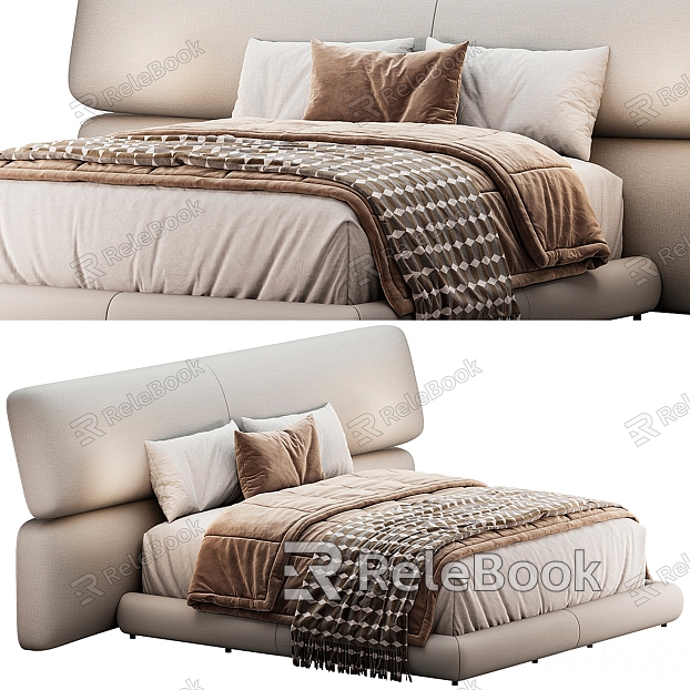 Flou modern fabric double bed model