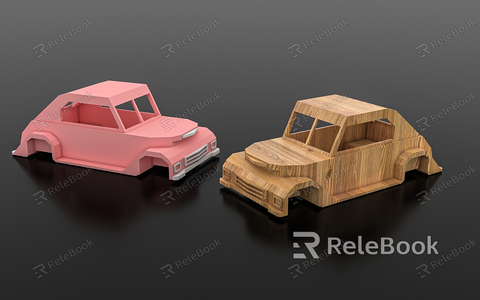 Car toy ornaments classic car game scene clock-in point to take photos children's playground park wood products bamboo products decoration model