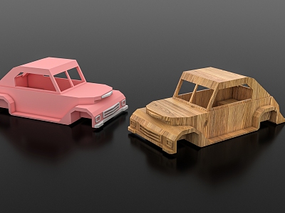 Car toy ornaments classic car game scene clock-in point to take photos children's playground park wood products bamboo products decoration model