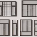 Modern Casement Windows With Black Frame And Various Stylish Design Options 3d model