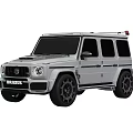Silver BRABUS Modified SUV Front And Rear Views 3d model