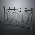 Scenic View Featuring Wrought Iron Railing On Gray Background 3d model