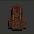 Fashionable Brown Leather Backpack With Adjustable Shoulder Straps Top Handle And Side Pockets
