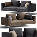 Modern Fabric Sofas In Different Colors With Cushions And Metal Legs 3d model