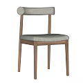 Modern Minimalist Dining Chair With Wooden Frame And Comfortable Upholstered Seat
