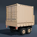 Functional Transport Vehicle With Enclosed Cargo Container And Multiple Wheels 3d model