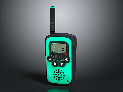 Green And Black Kids Doorbell With Digital Display Screen Buttons And Antenna 3d model