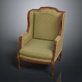 Classic Single Seater Sofa With Fabric Upholstery Wooden Frame And Brass Nailhead Trim
