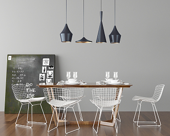 Modern Dining Table and Chair Combination Simple 3d model